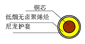 WDZ（A、B、C）-BYN 型450/750V 耐熱90℃低煙無鹵阻燃聚烯烴絕緣尼龍護套電線 結(jié)構圖